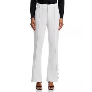 AQUA White Flare Leg Dress Pants‎ Gold Button Accents Career Size M